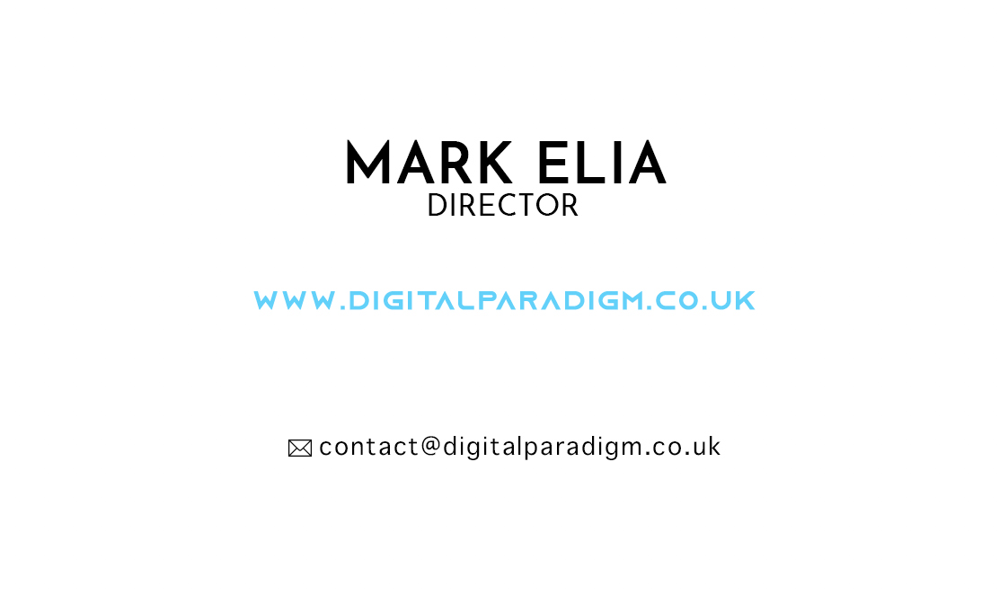 Modern business card design front for a tech startup by Jagz Bains, Web Designer in London
