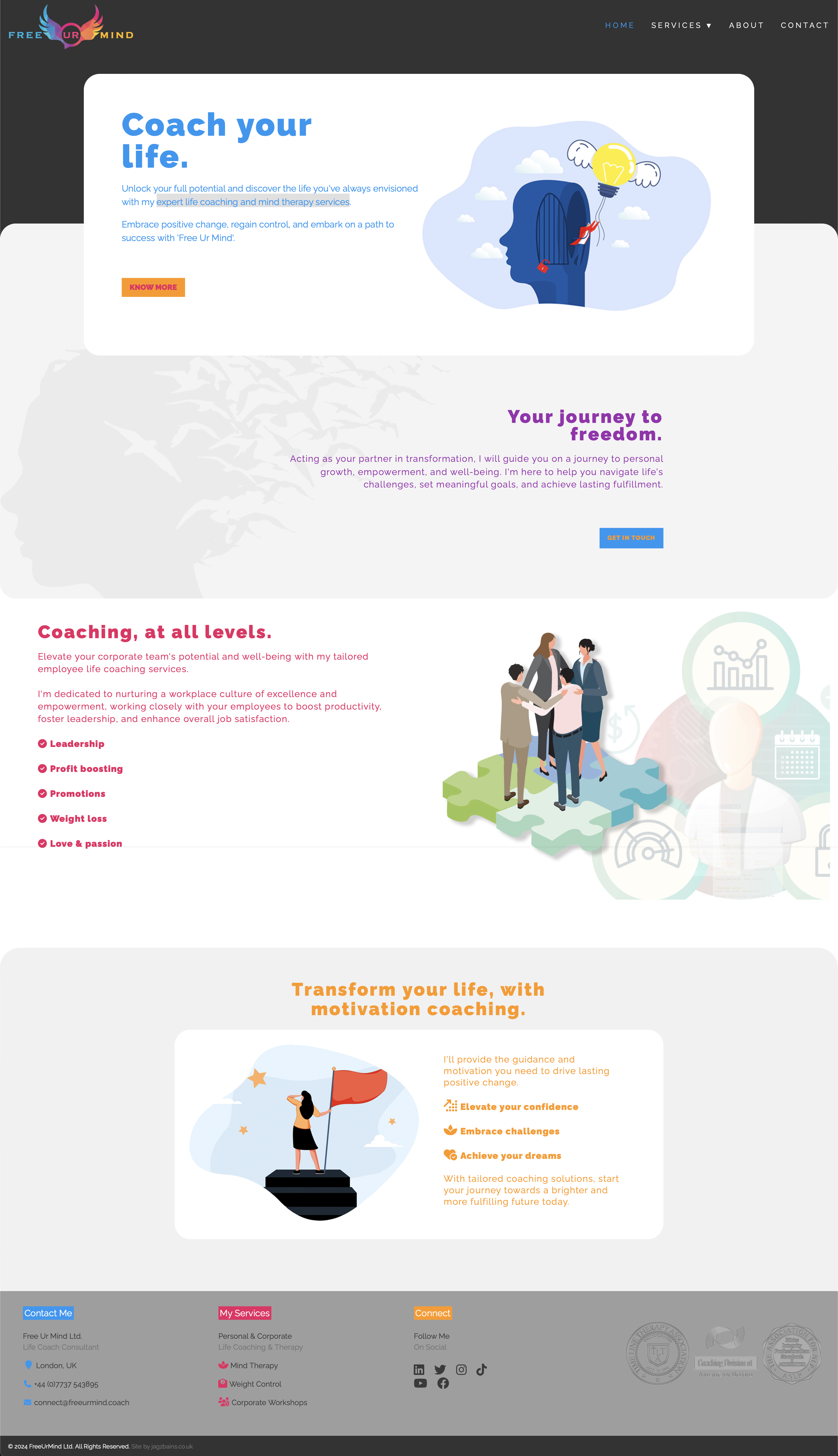 Minimal and modern web build by Jagz Bains, Web Designer and Web Developer