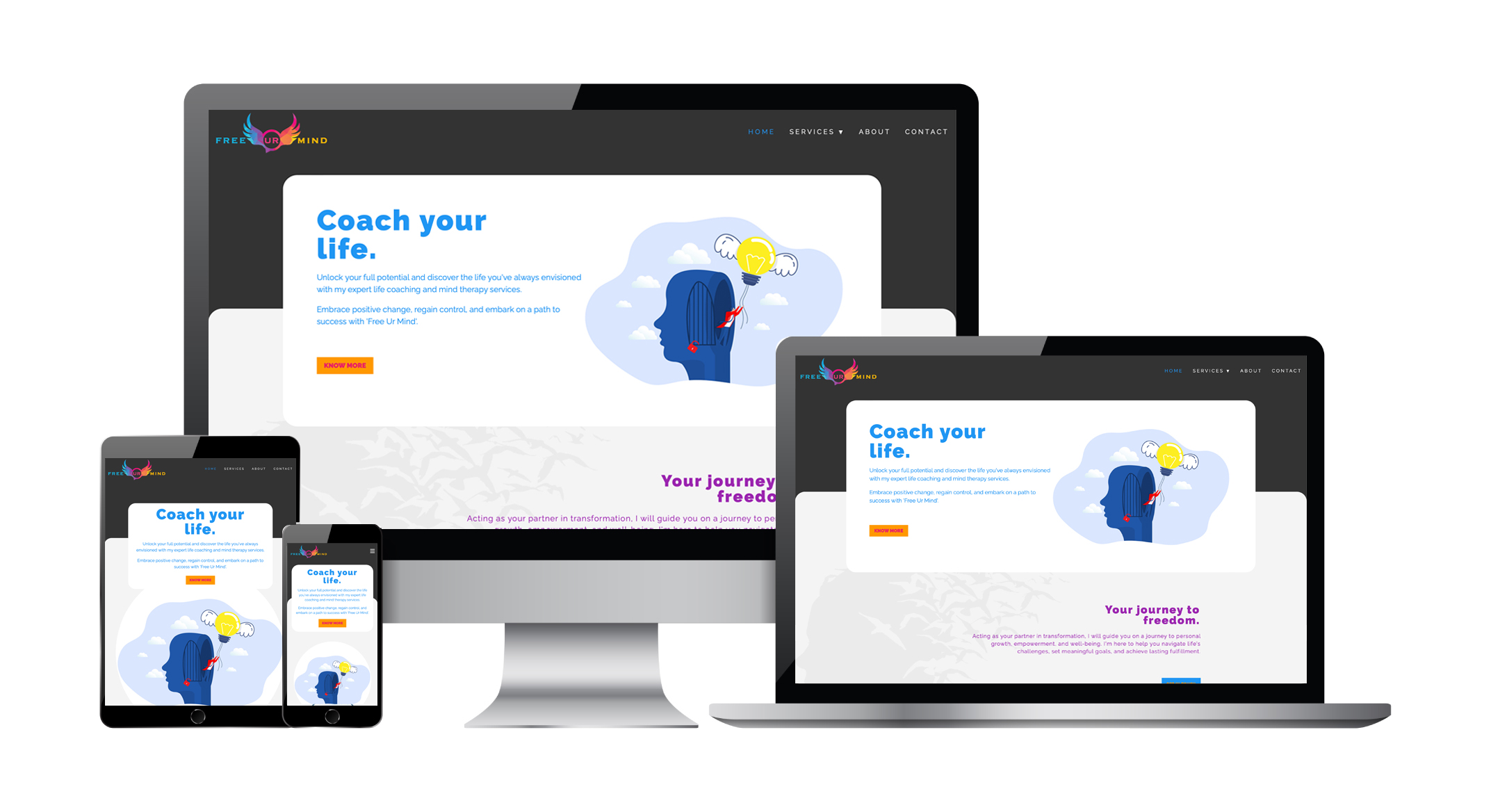 Free Ur Mind responsive web design by Jagz Bains, Web Designer, Web Developer and Creative Consultant in London